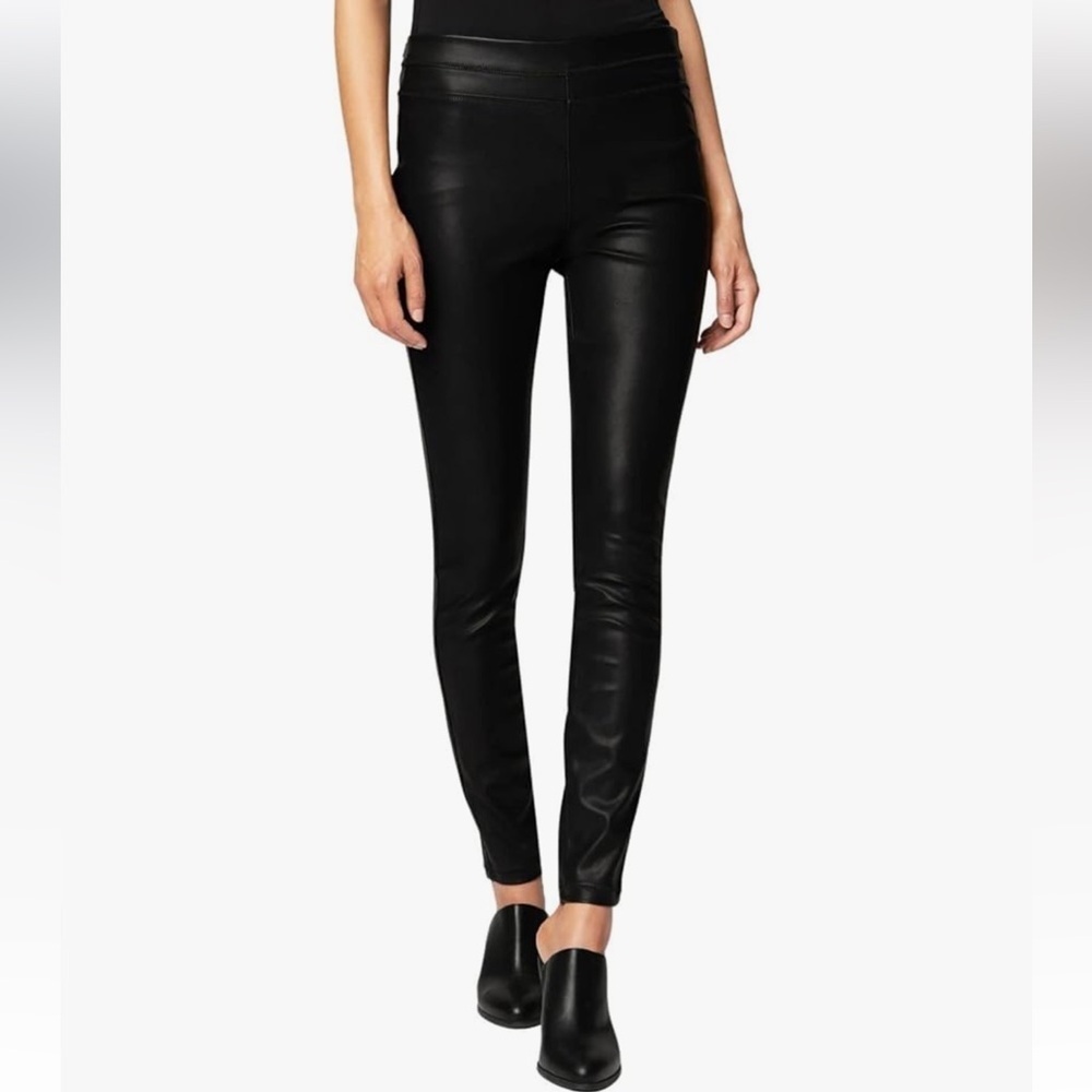 Blank NYC Black  Vegan Leather Pants women 32 Y2K Biker Leggings Soft High Waist